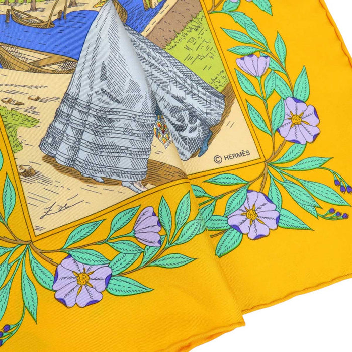 HERMES 
シルク 大判 花 
カレ 90 COSTUMES DES DEPARTEMENTS 部門の衣装
