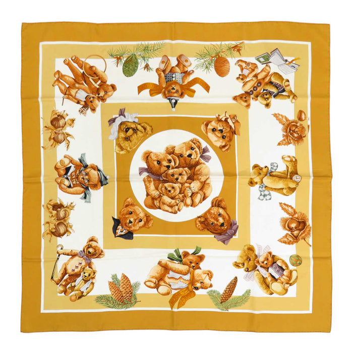 HERMES
Teddy Bear Bear Large Silk
Scarf 90 CONFIDENTS DESCOEURS Friend of the Heart