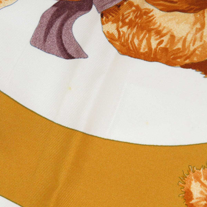 HERMES 
テディベア くま 大判 シルク 
カレ 90 CONFIDENTS DESCOEURS 心の友