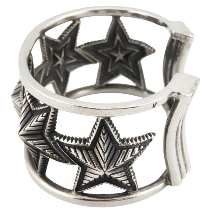 Cody Sanderson 
CODY SANDERSON Sterling Silver Navajo 
CUTOUT OPPOSING STAR Star Bangle
