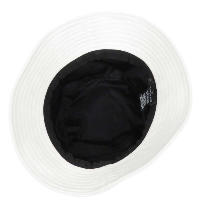 CHANEL 
Sequin Cotton 
Logo Embroidery Bucket Hat