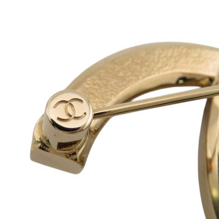 CHANEL 
I25C COCO CC ロゴ ゴールドカラーメタル ラインストーン 
ココマーク ストラス ブローチ