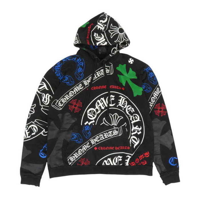 CHROME HEARTS 
STENCIL HOODIE Horseshoe CH Plus Cross Sweatshirt 
Stencil Print Hoodie