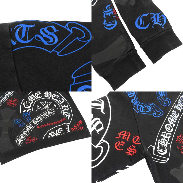 CHROME HEARTS 
STENCIL HOODIE Horseshoe CH Plus Cross Sweatshirt 
Stencil Print Hoodie