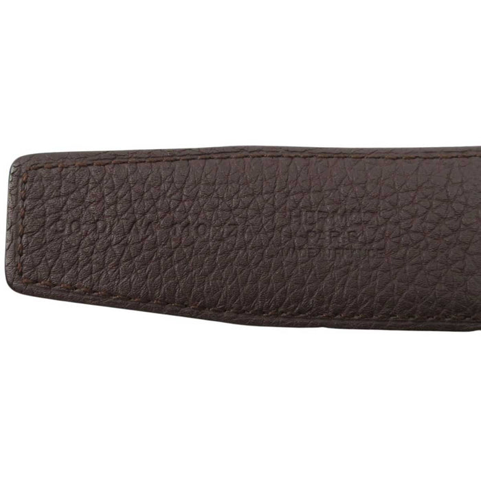 HERMES 
アッシュ D刻印 ロゴ シルバープレーテッドメタル 
H バックル リバーシブル レザー ベルト 32MM