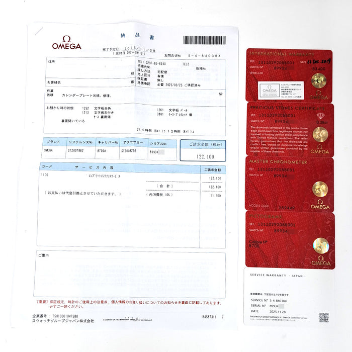 OMEGA
Constellation Overhauled by OMEGA
With warranty card