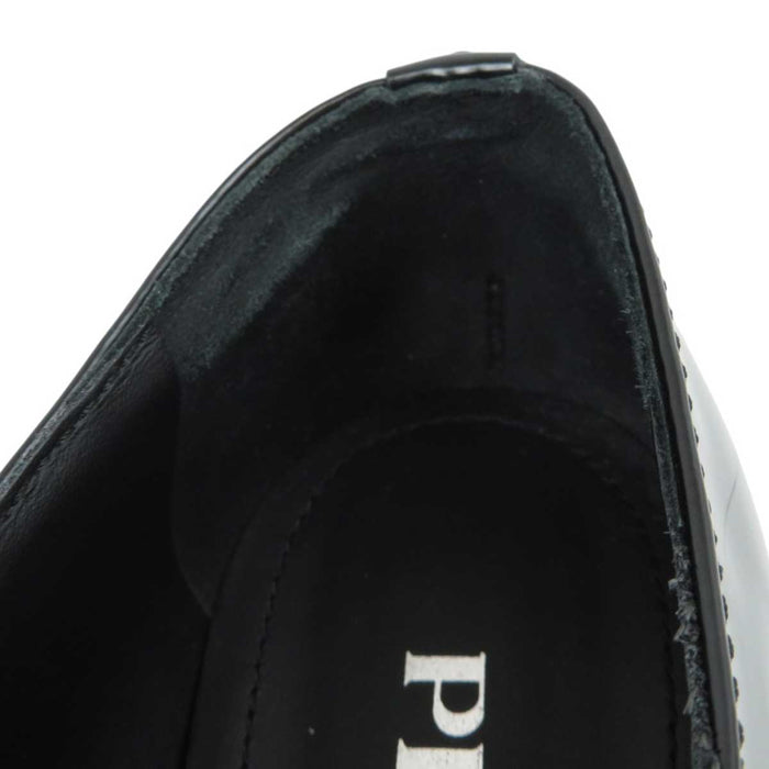 PRADA 
トライアングルロゴ 
チョコレート ブラッシュドレザー ローファー