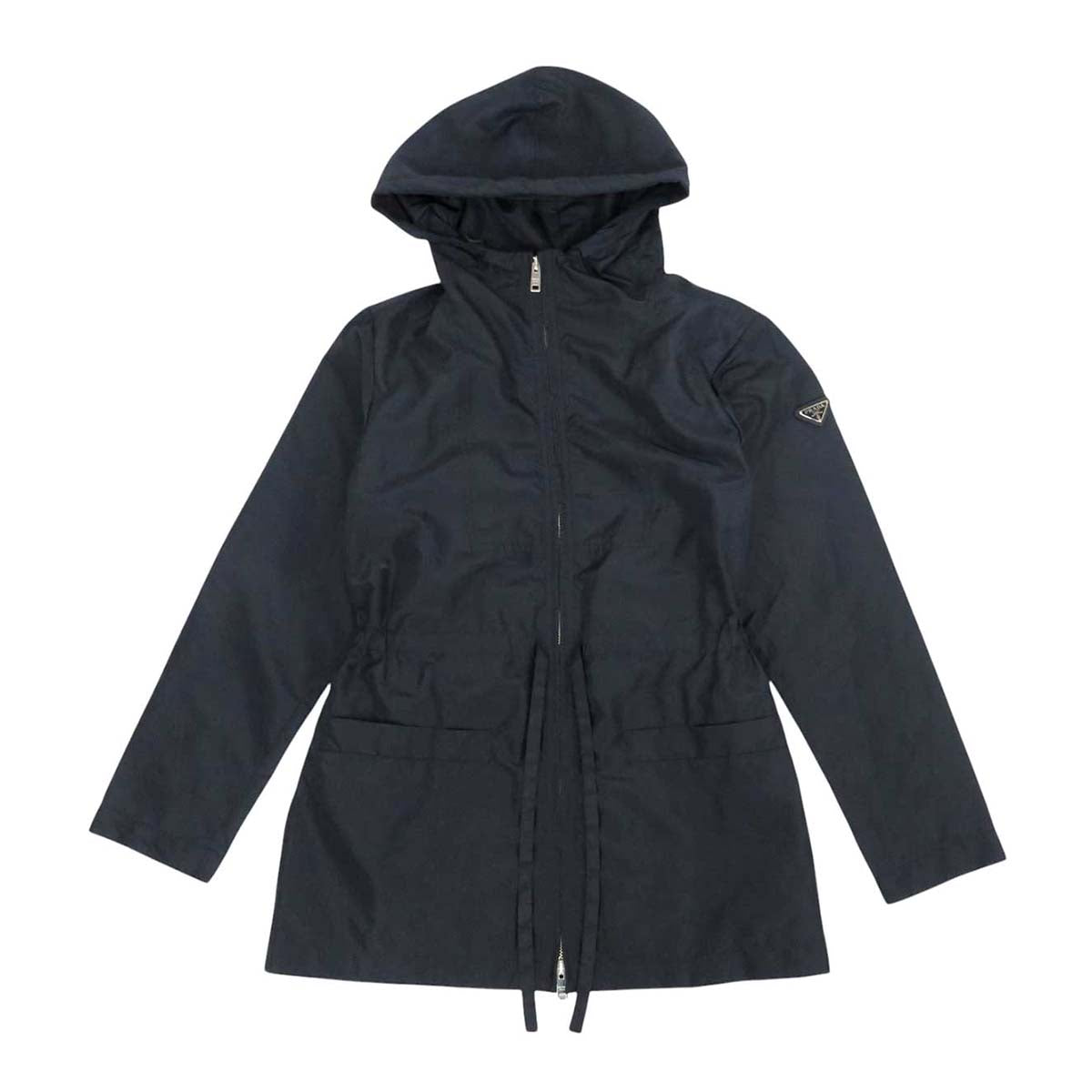 PRADA ナイロンジャケット 黒 42 レディース 三角 ロゴ 三角ロゴがポイント！PRADA(プラダ)のダウンジャケットが使える
