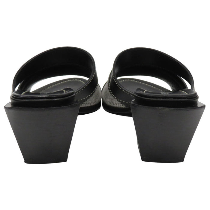 BURBERRY 
レザー 
キャンバス ロゴ ミュール