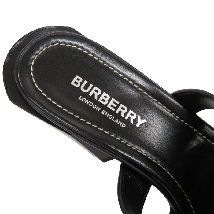 BURBERRY 
レザー 
キャンバス ロゴ ミュール