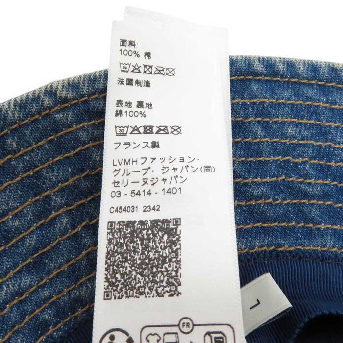 CELINE 
ロゴ 刺繍 エンブロイダリー 
ユニオンウォッシュ デニム バケットハット