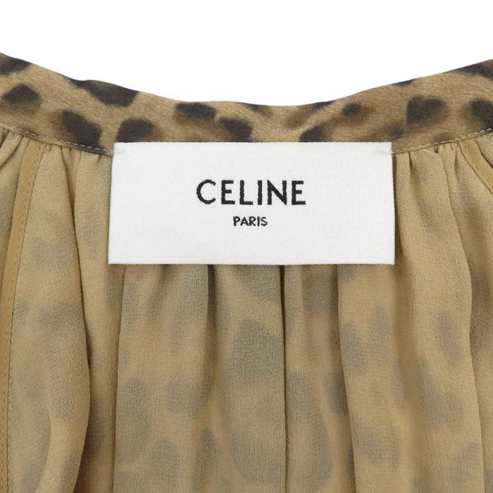 CELINE 
トリオンフチャーム シルク 
レオパード柄 ワンピース