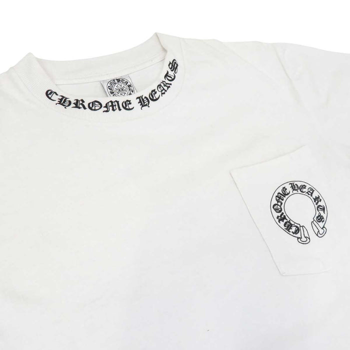 CHROME HEARTS 
OLD Back Cross TEE Vintage Floral Horseshoe 
Back Cross Neck Logo Print T-shirt