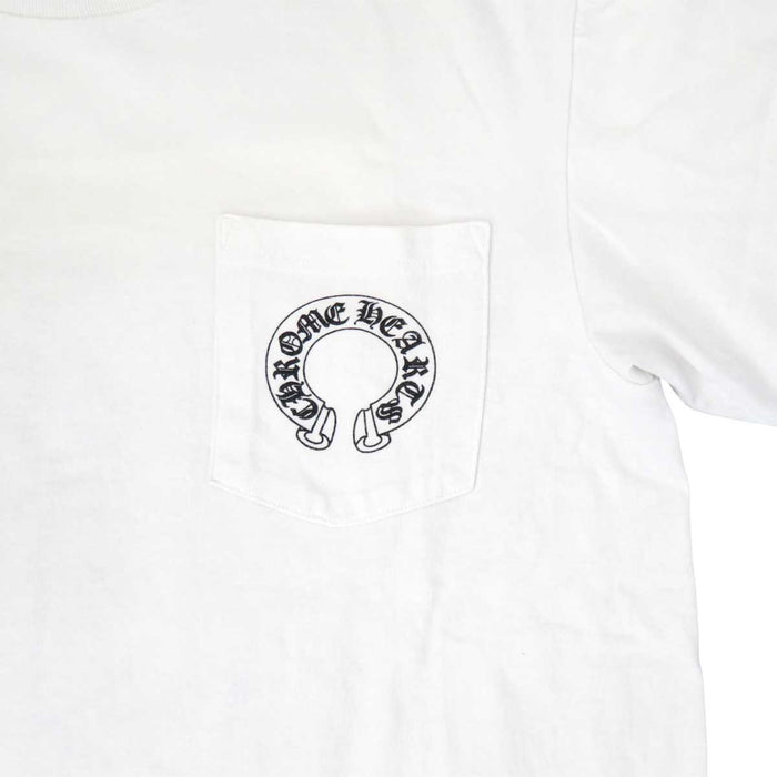 CHROME HEARTS 
OLD Back Cross TEE Vintage Floral Horseshoe 
Back Cross Neck Logo Print T-shirt