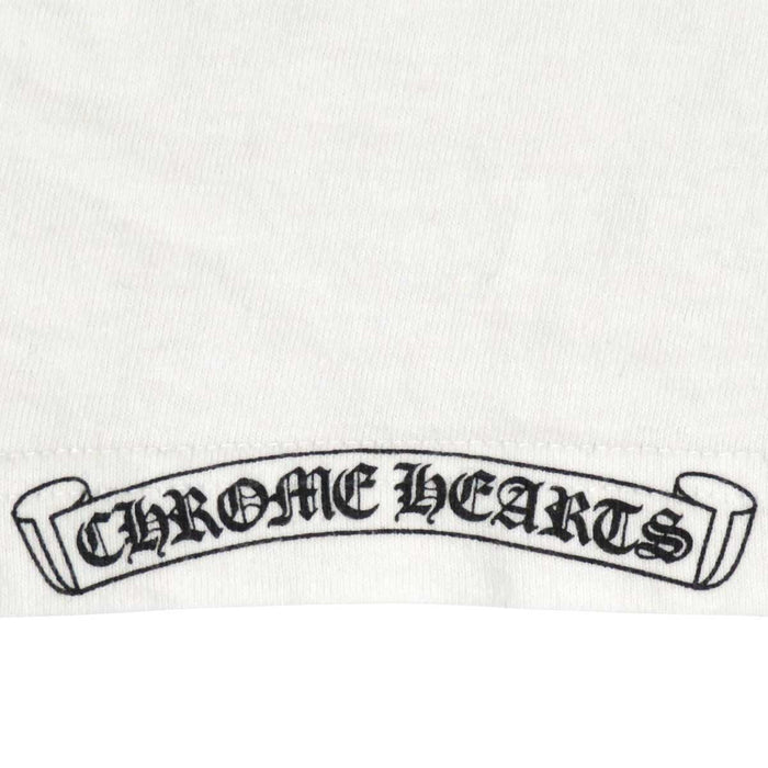 CHROME HEARTS 
OLD Back Cross TEE Vintage Floral Horseshoe 
Back Cross Neck Logo Print T-shirt