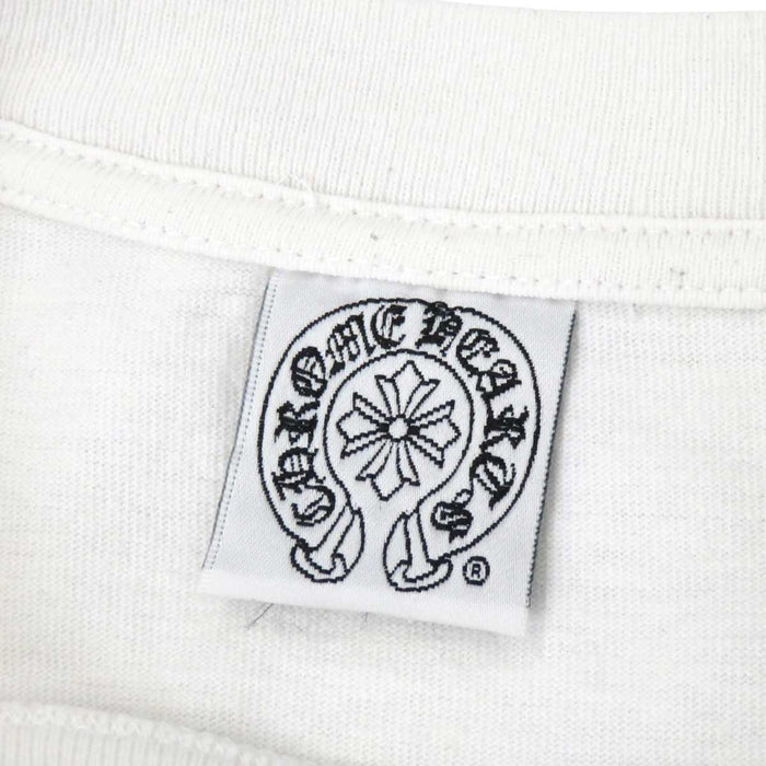 CHROME HEARTS 
OLD Back Cross TEE Vintage Floral Horseshoe 
Back Cross Neck Logo Print T-shirt