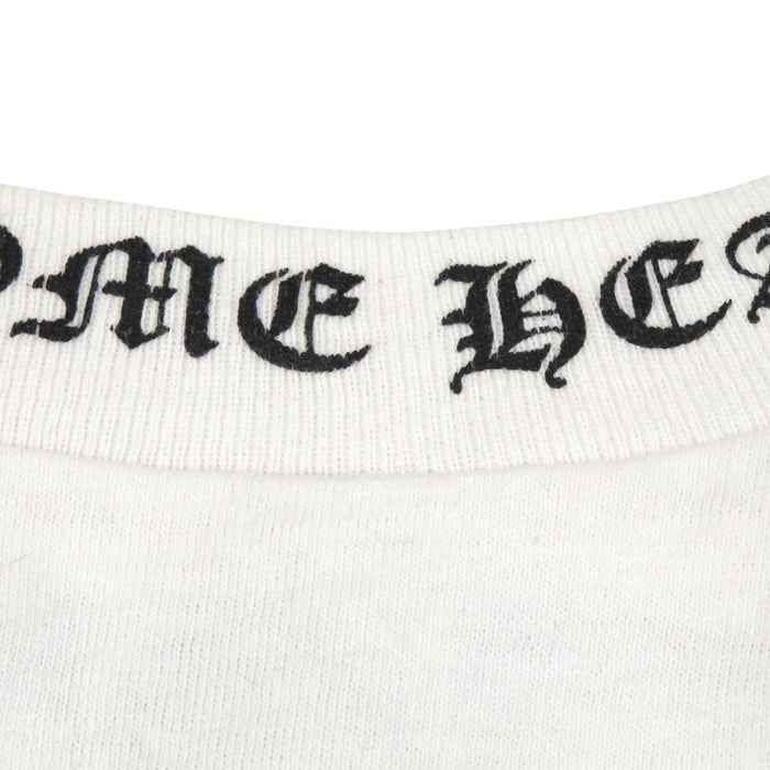 CHROME HEARTS 
OLD Back Cross TEE Vintage Floral Horseshoe 
Back Cross Neck Logo Print T-shirt