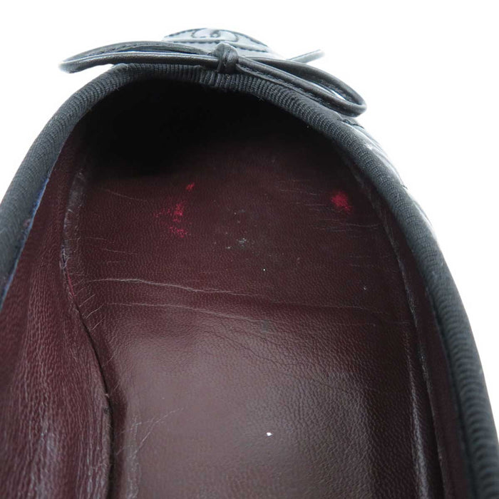 CHANEL 
COCO CC logo leather round toe 
Coco mark matelassé ballet shoes