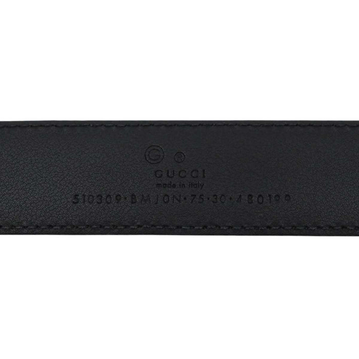 GUCCI 
ロゴ シグネチャー 
マイクロ GG グッチシマ レザー ベルト