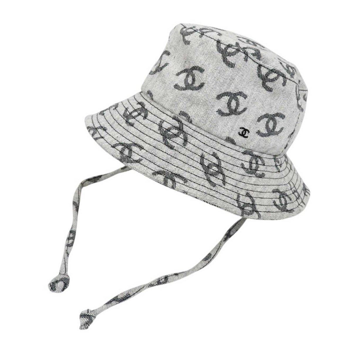 CHANEL COCO CC logo all-over pattern cotton Coco mark denim