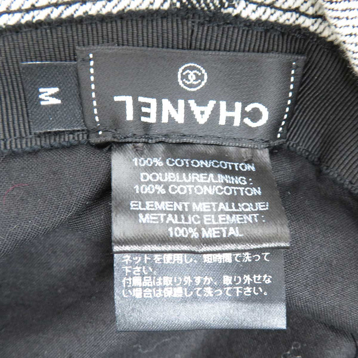 CHANEL 
COCO CC logo all-over pattern cotton 
Coco mark denim bucket hat