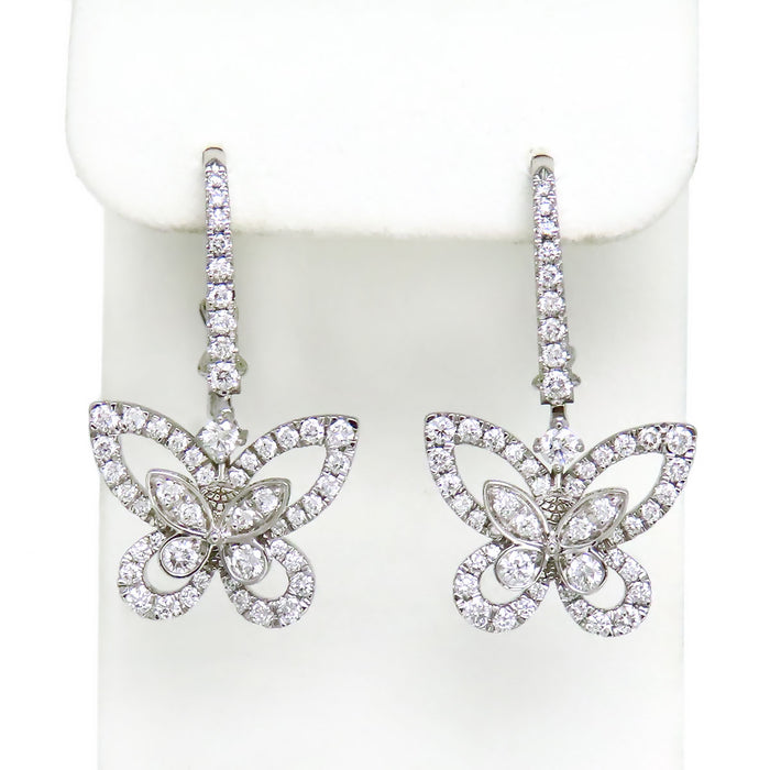 GRAFF 
Butterfly Silhouette Diamond Drop Earrings