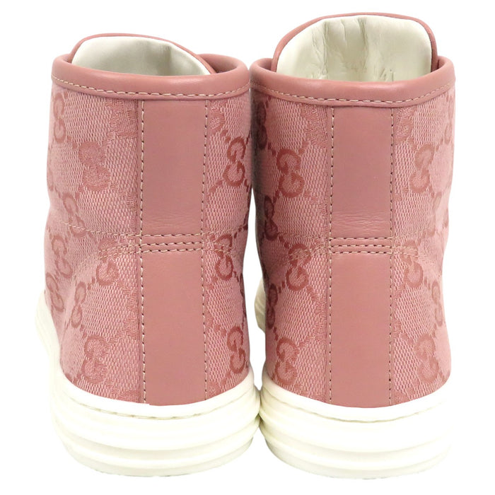 GUCCI 
ロゴ 総柄 レザー レースアップ 
GGキャンバス ハイカット スニーカー