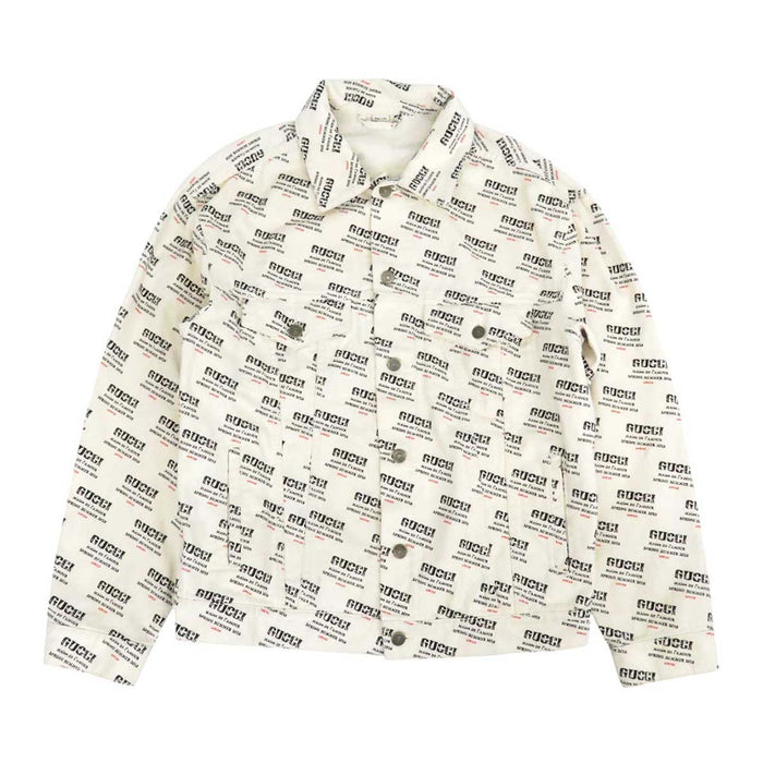 GUCCI 
総柄 コットン 
スタンプロゴ プリント トラッカージャケット