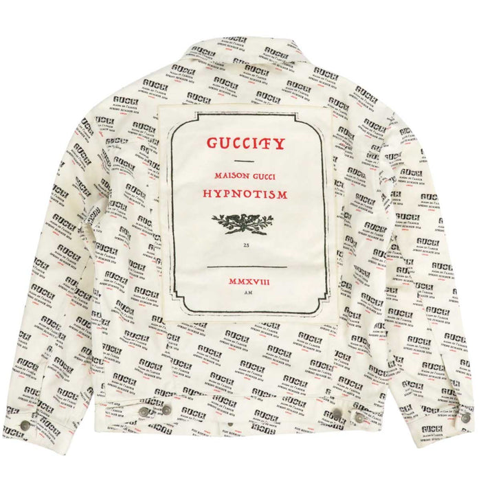 GUCCI 
総柄 コットン 
スタンプロゴ プリント トラッカージャケット