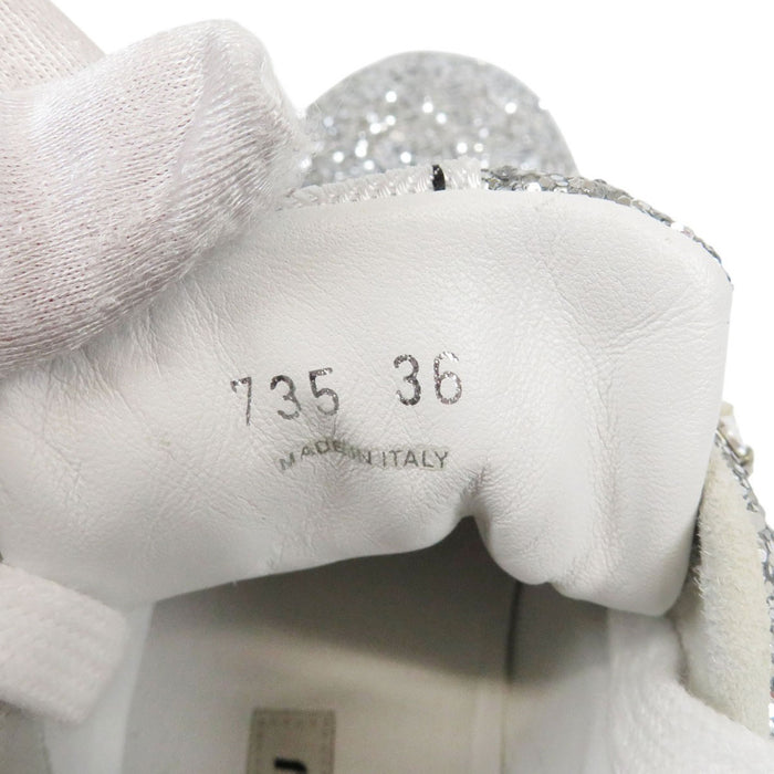 MIUMIU 
ラメ ロゴ 
ビジュー グリッター スニーカー