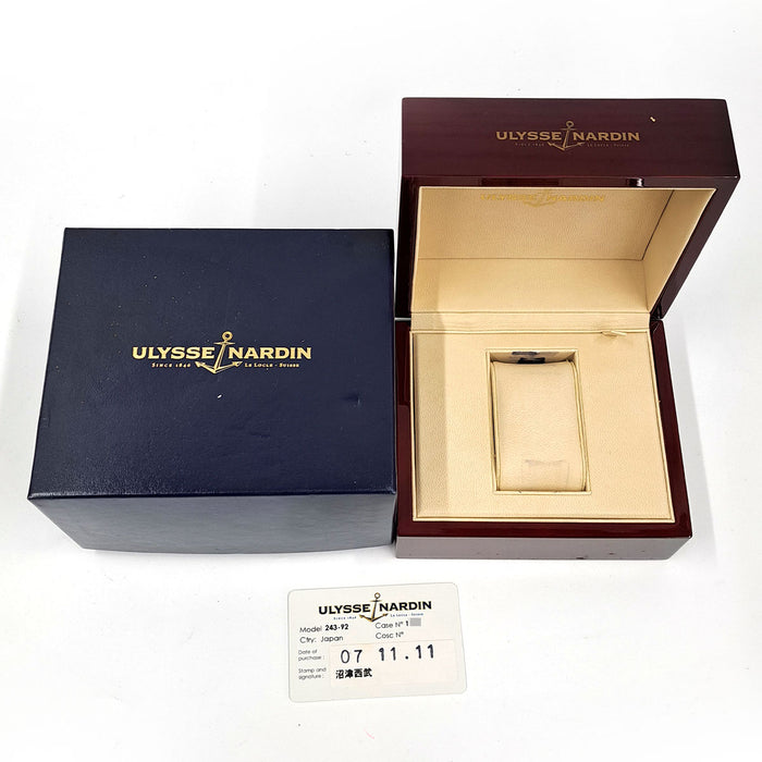 Ulysse Nardin 
Quadrado Dual Time 
With Box and Warranty Card
