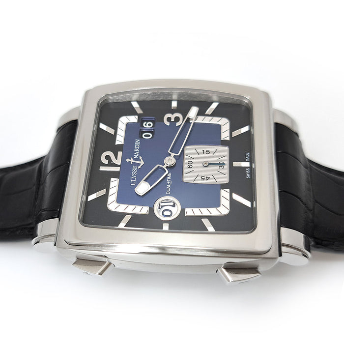 Ulysse Nardin 
Quadrado Dual Time 
With Box and Warranty Card