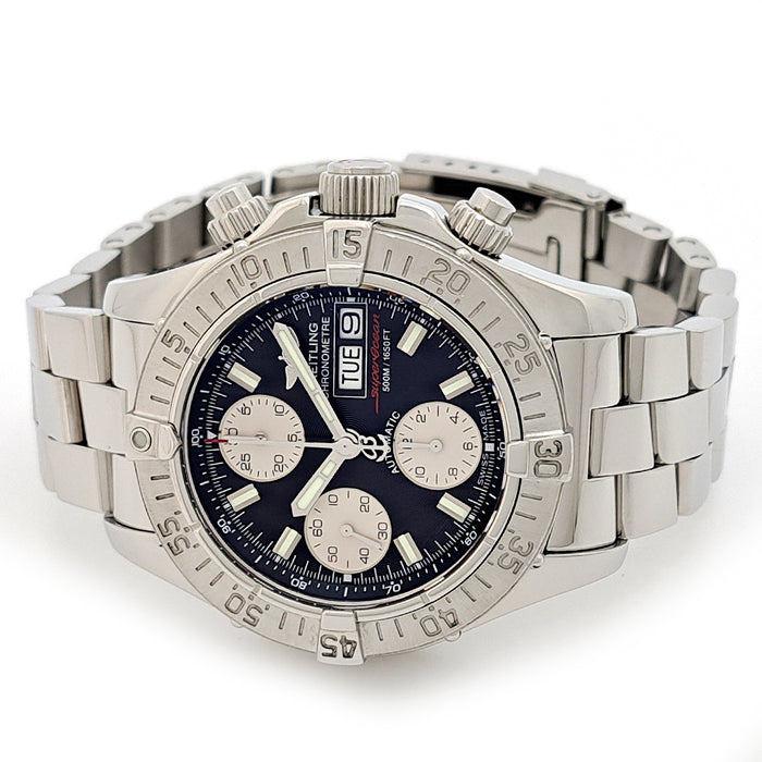BREITLING 
Superocean Chronograph Day-Date 
With Box and Warranty Card