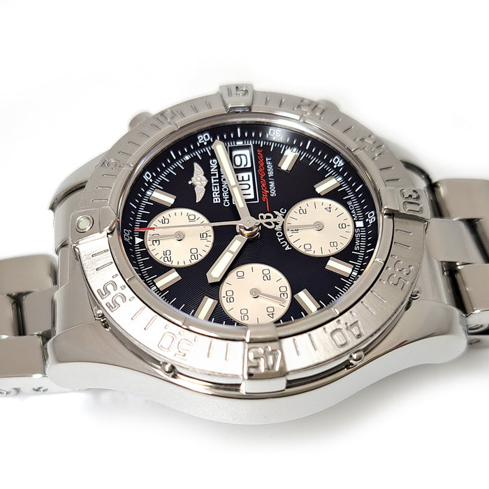 BREITLING 
Superocean Chronograph Day-Date 
With Box and Warranty Card