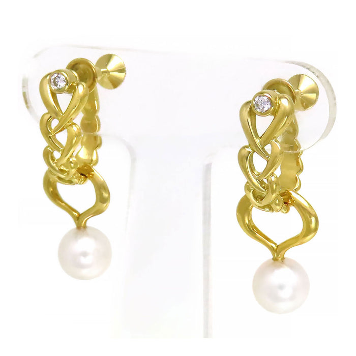 MIKIMOTO
Diamond Earrings with Pearl Charm