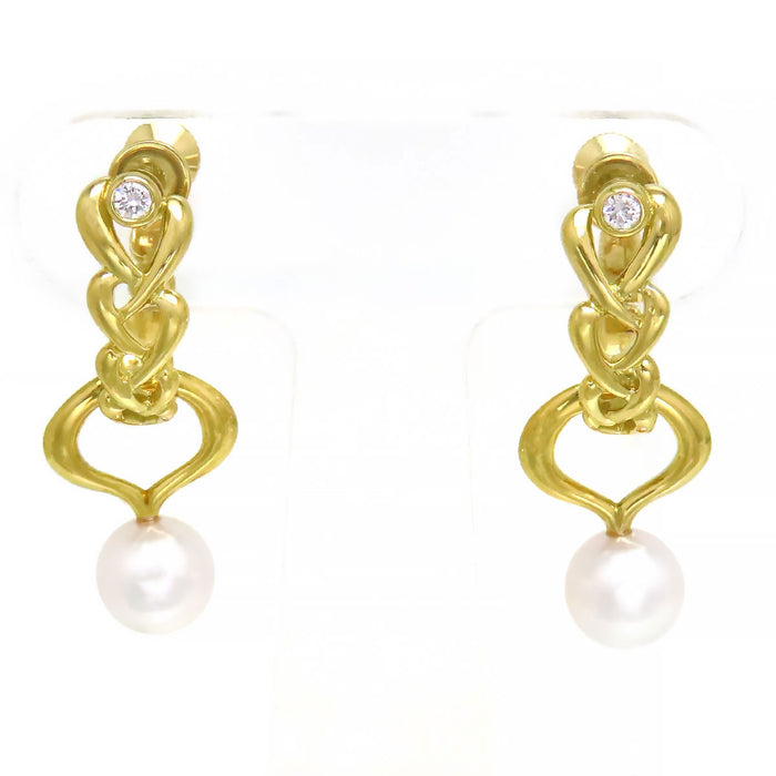 MIKIMOTO
Diamond Earrings with Pearl Charm