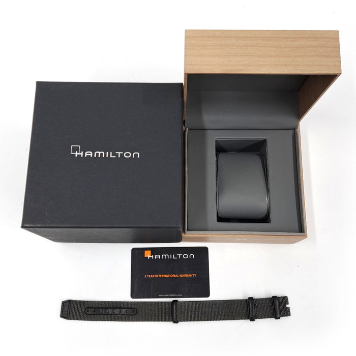HAMILTON 
Khaki Field 
With Box and Warranty Card