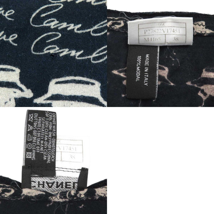 CHANEL 
06C 総柄 ロゴ COCO CC モダール ハーフスリーブ 
ココマーク カメリア プリント カットソー