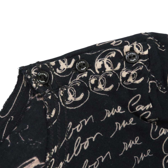 CHANEL 
06C 総柄 ロゴ COCO CC モダール ハーフスリーブ 
ココマーク カメリア プリント カットソー
