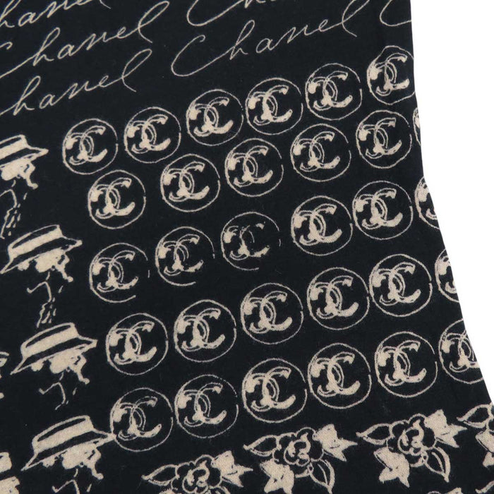 CHANEL 
06C 総柄 ロゴ COCO CC モダール ハーフスリーブ 
ココマーク カメリア プリント カットソー