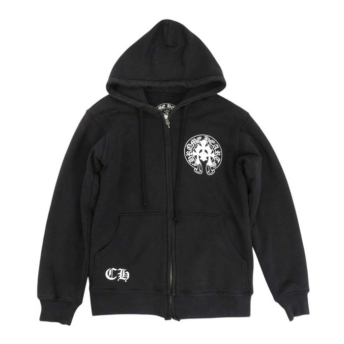 CHROME HEARTS 
Dagger Zip CH Logo Print Sweat Cotton 
Cemetery Cross Horseshoe Zip-up Hoodie