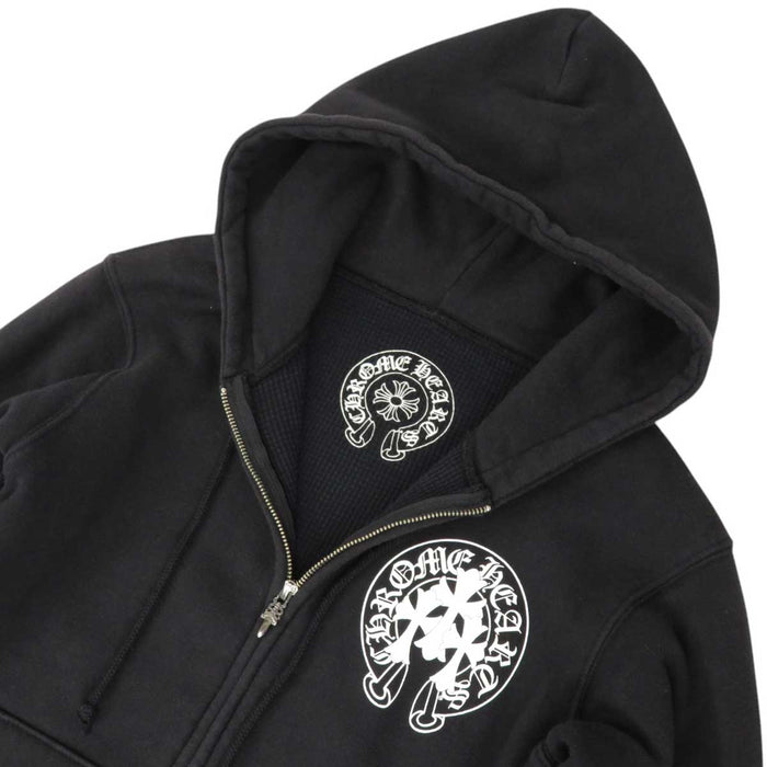 CHROME HEARTS 
Dagger Zip CH Logo Print Sweat Cotton 
Cemetery Cross Horseshoe Zip-up Hoodie