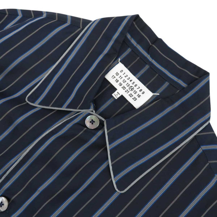 Maison Margiela 
ナイトウェア キュプラ 
ストライプ パジャマ ロングスリーブ シャツ