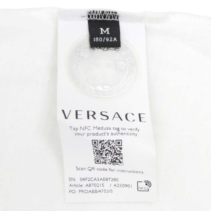 VERSACE 
刺繍 コットン 
ロゴ エンブロイダリー ショートスリーブ Tシャツ