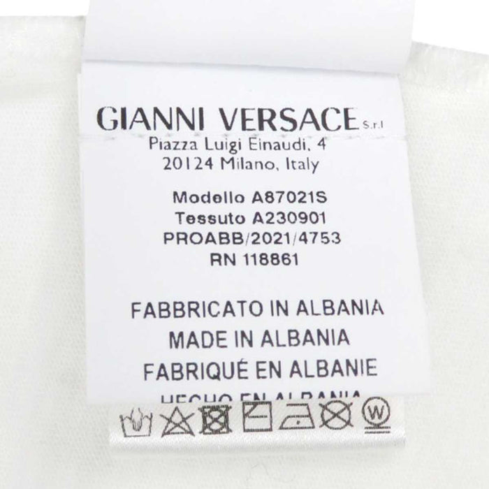 VERSACE 
刺繍 コットン 
ロゴ エンブロイダリー ショートスリーブ Tシャツ