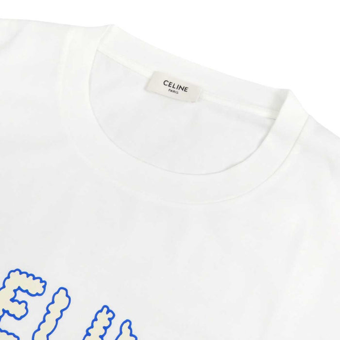 CELINE 
ロゴ コットン オーバーサイズ 
ドローイング プリント ルーズ Tシャツ