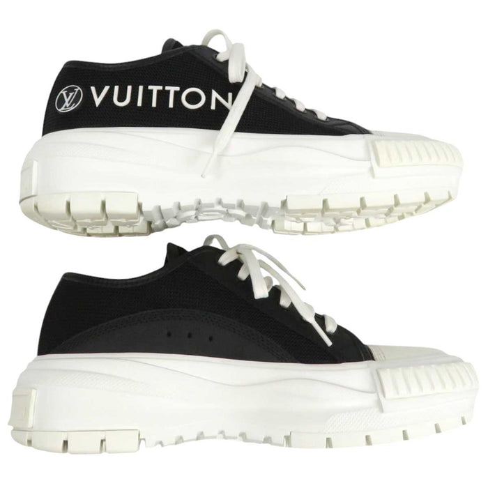 LOUIS VUITTON 
Logo chaussures à lacets 
Squadd ligne mesh cuir baskets