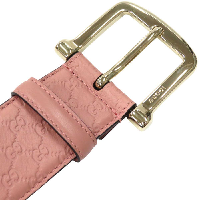 GUCCI 
Micro GG Logo All-over Pattern Leather 
Guccissima Belt