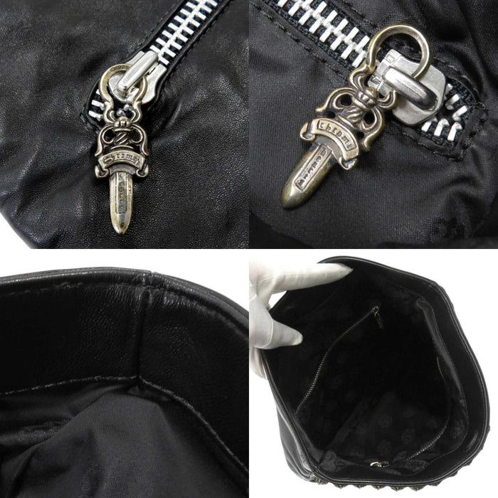 CHROME HEARTS 
CLUTCH BAG PYRAMID STUDS Silver Dagger Zip CH Plus 
Pyramid Studs Clutch Bag