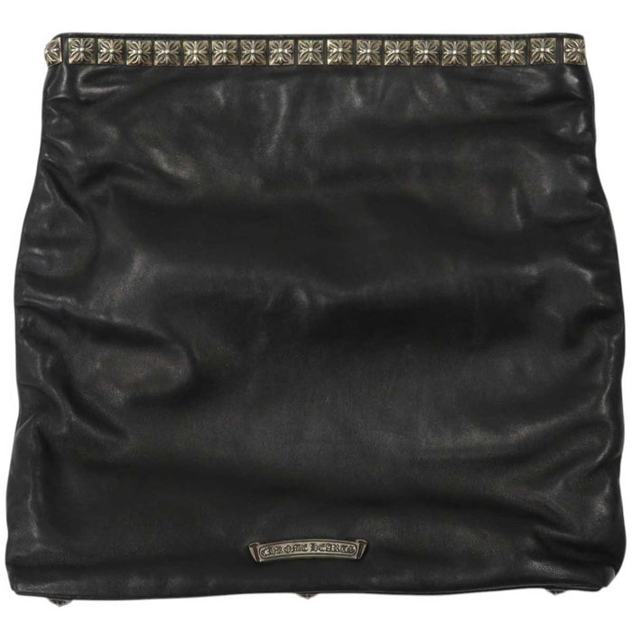 CHROME HEARTS 
CLUTCH BAG PYRAMID STUDS Silver Dagger Zip CH Plus 
Pyramid Studs Clutch Bag